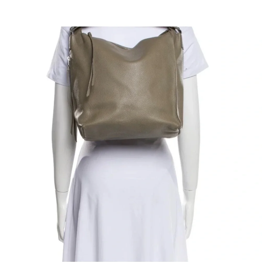 All Saints Small Kita Convertible Grey Braided-Detail Leather Backpack
